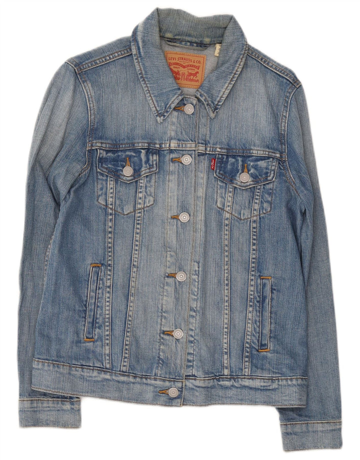 Giacca di Jeans da Donna Levi's UK 12 Blu Medio Cotone