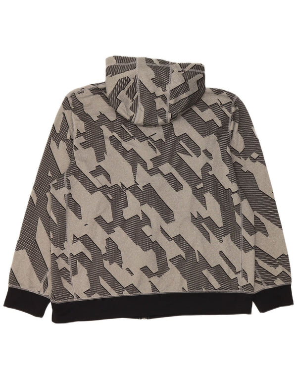 Felpa con cappuccio e zip Nike Dri Fit da uomo XL in poliestere geometrico grigio