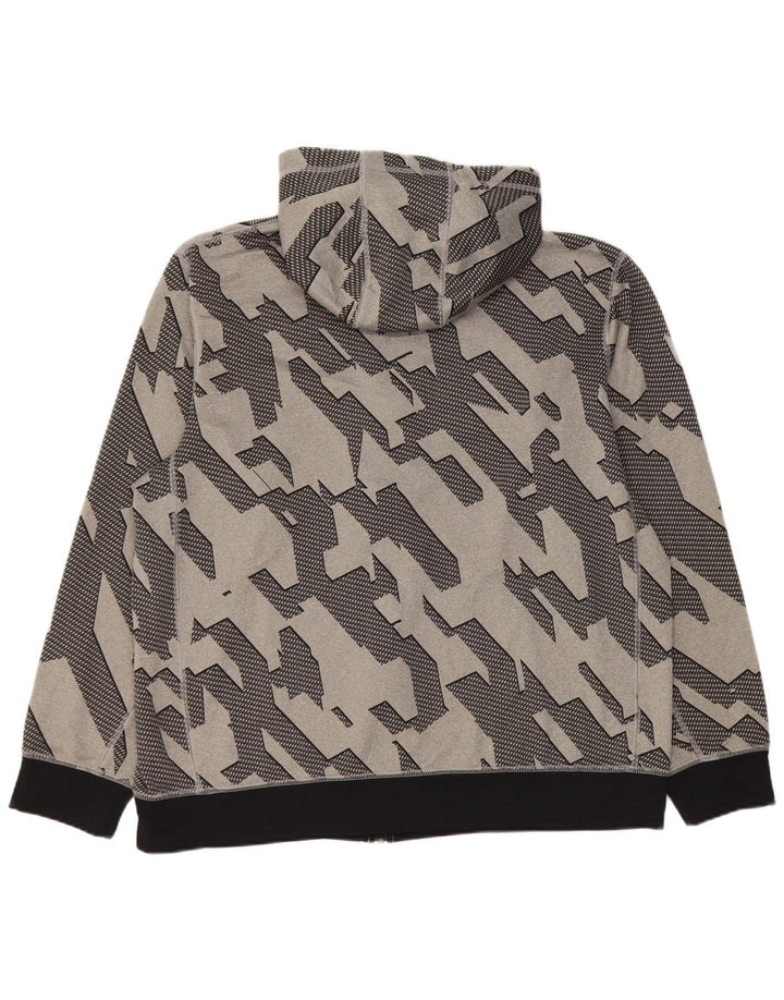 Felpa con cappuccio e zip Nike Dri Fit da uomo XL in poliestere geometrico grigio