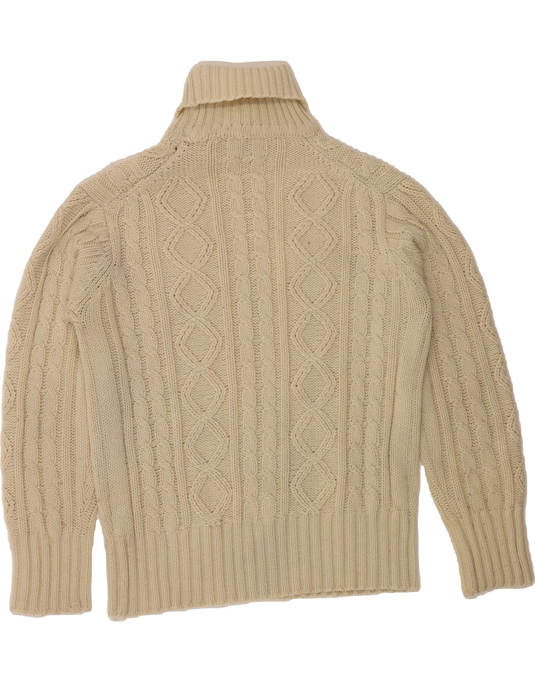 VINTAGE Womens Roll Neck Jumper Sweater UK 16 Large Off White Vintage Vintage and Second-Hand Vintage from Messina Hembry 