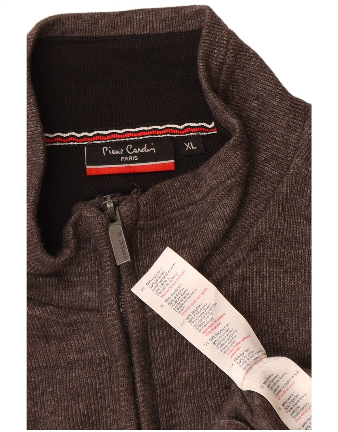 Maglione cardigan da uomo Pierre Cardin XL in cotone grigio