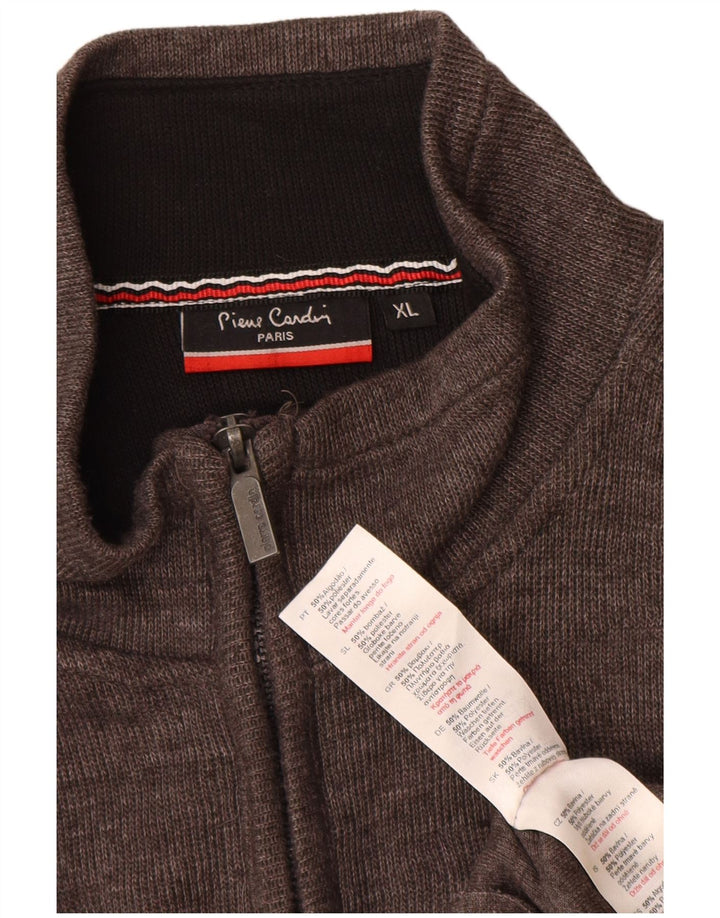 Maglione cardigan da uomo Pierre Cardin XL in cotone grigio