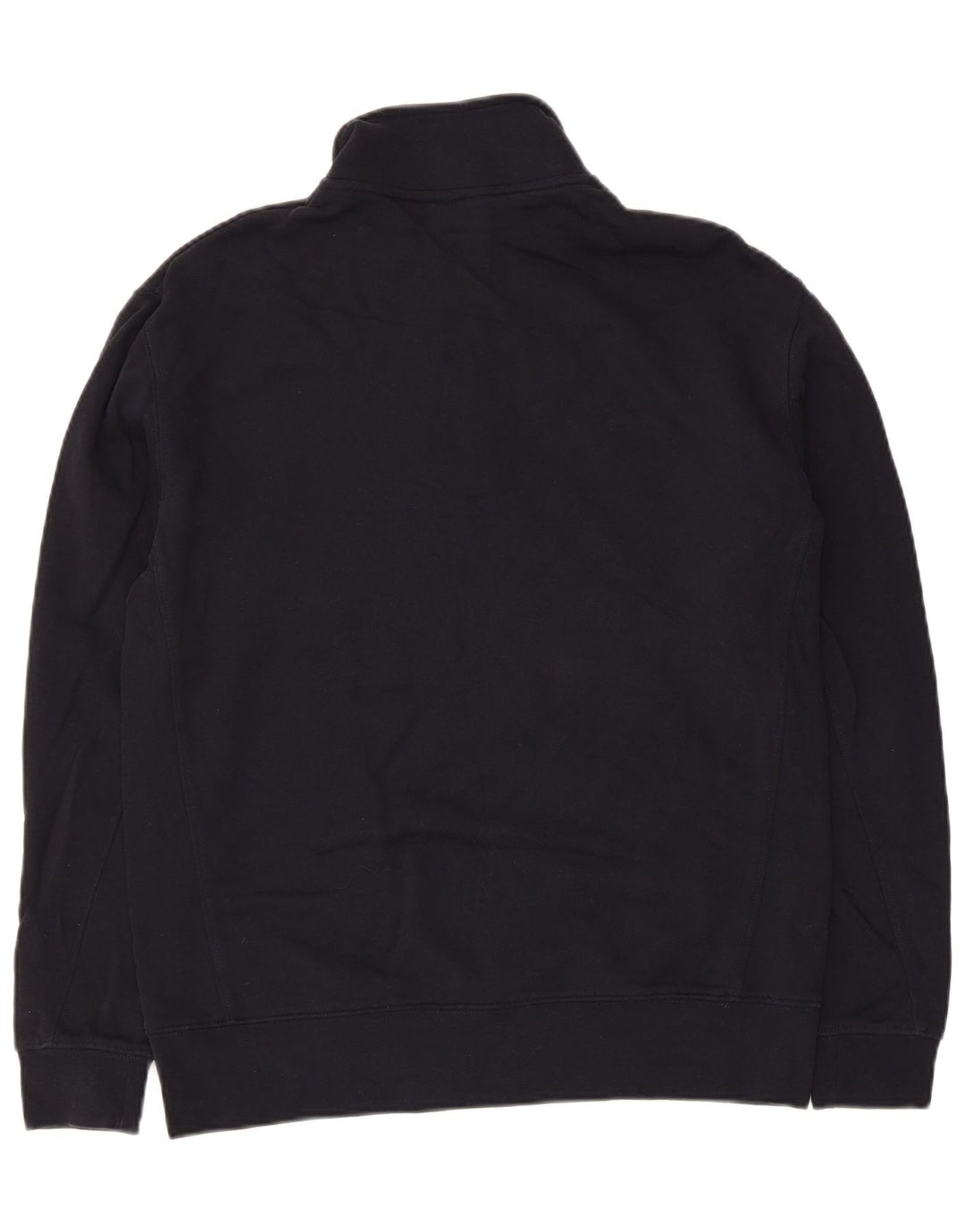 Felpa Zara da donna con collo e zip, maglione, UK 14, cotone blu navy medio
