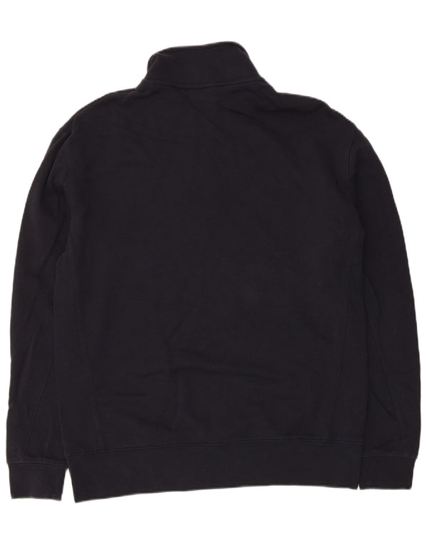 Felpa Zara da donna con collo e zip, maglione, UK 14, cotone blu navy medio