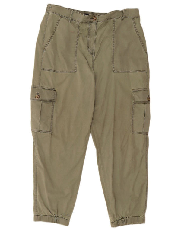 Pantaloni corti da donna Marks & Spencer Joggers UK 14 Large W32 L24 Khaki