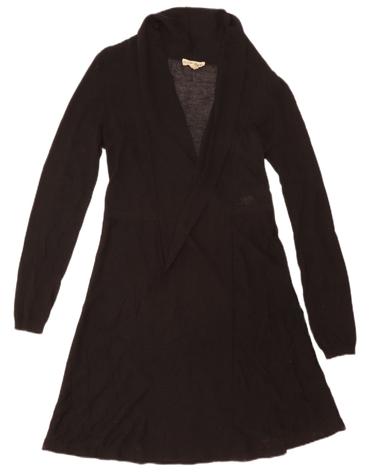 Maglione cardigan aperto lungo da donna Phase Eight UK 8 piccolo in viscosa nera