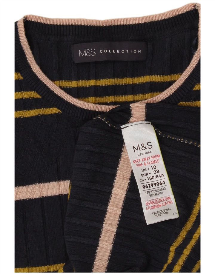 Maglione maglione con scollo a barca da donna Marks & Spencer UK 10 piccolo blu navy