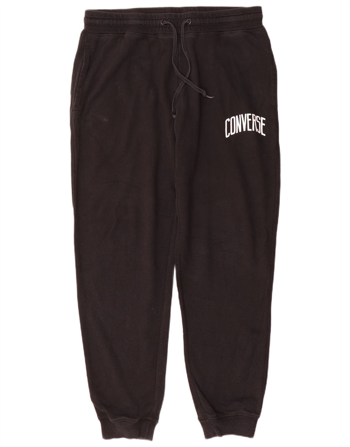 Converse Pantaloni da tuta grafica da uomo Joggers medio cotone nero