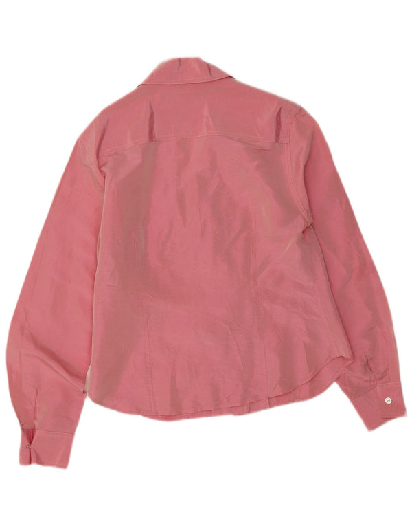 Camicetta camicia vintage da donna EU 38 acetato rosa medio