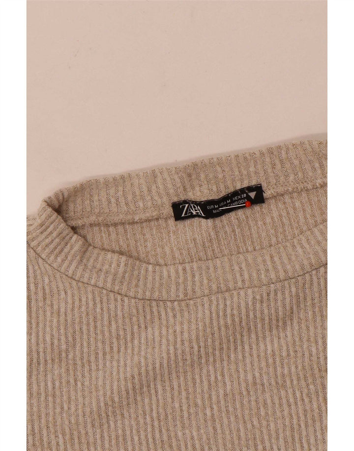 Top corto da donna Zara a maniche lunghe UK 12 Beige medio