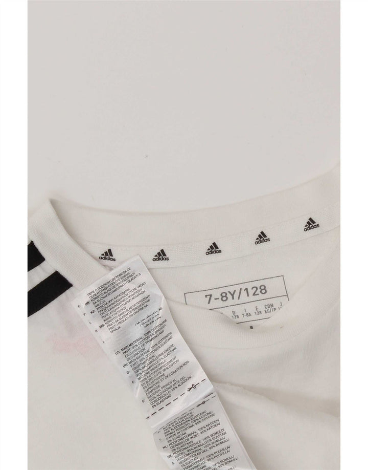 T-shirt Adidas da ragazzo Top 7-8 anni in cotone bianco