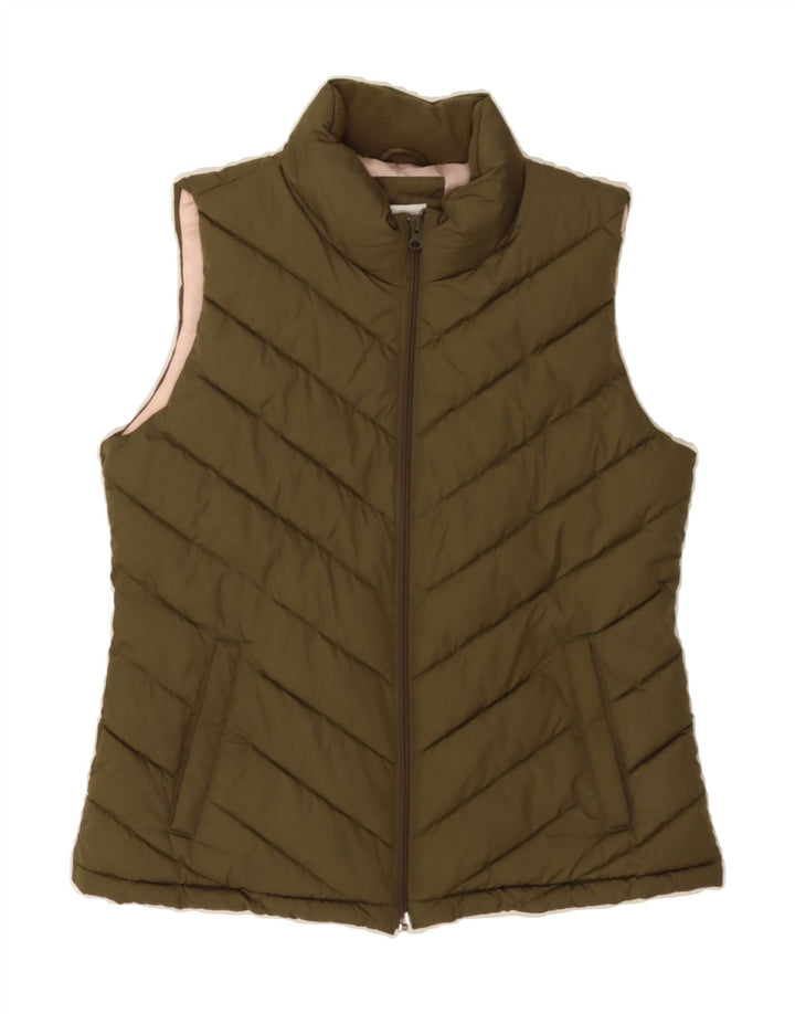 GAP Womens Padded Gilet UK 14 Medium Khaki Polyester Vintage Gap and Second-Hand Gap from Messina Hembry 