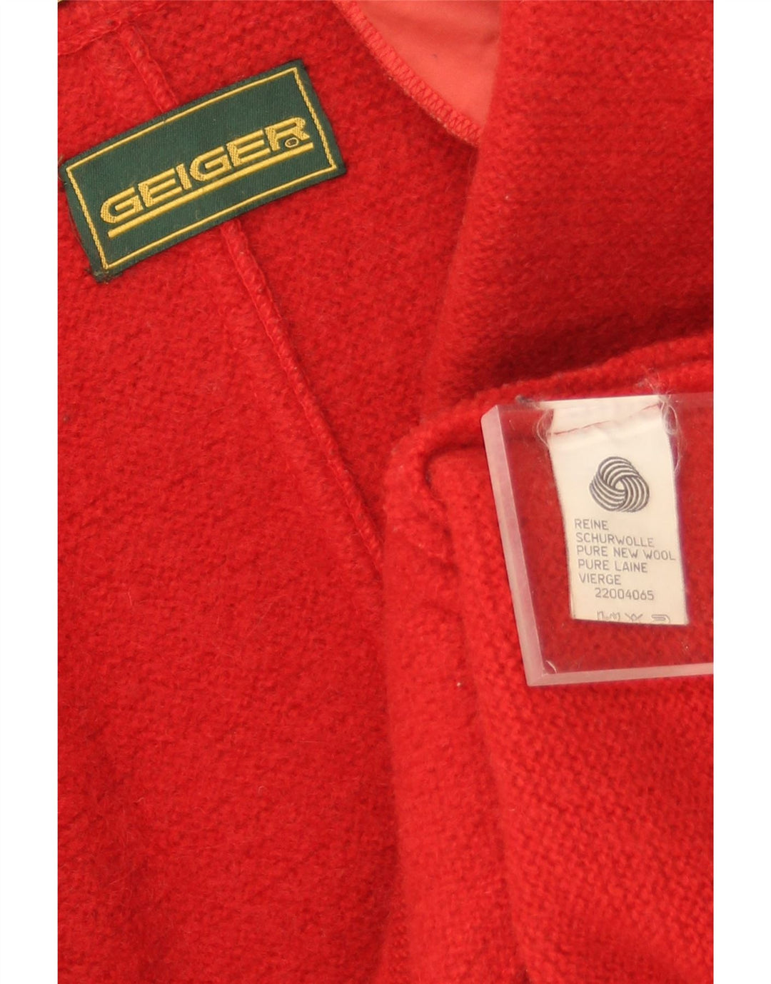 Maglione cardigan oversize da donna Geiger UK 18 XL rosso lana vergine