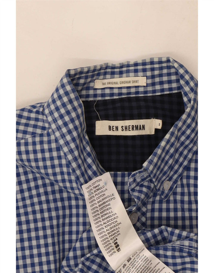 Camicia da uomo Ben Sherman piccola in cotone a quadretti blu