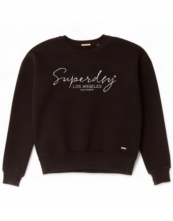 Superdry Felpa oversize con grafica da donna UK 10 Small Nero