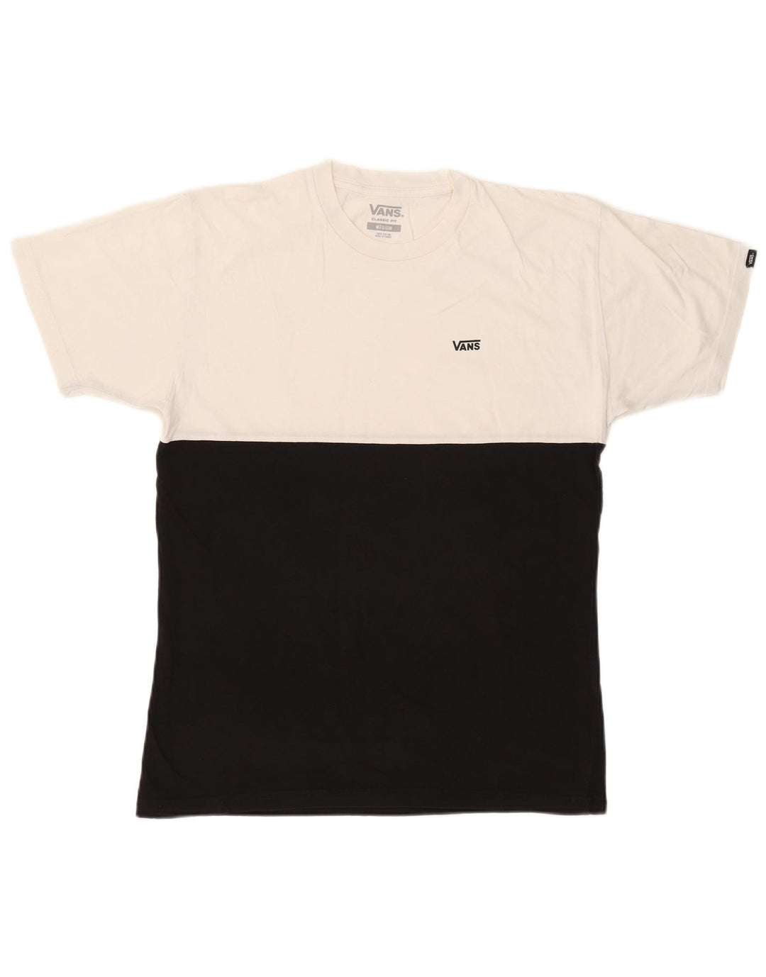 VANS T-shirt da uomo dalla vestibilità classica, top in cotone color block medio nero