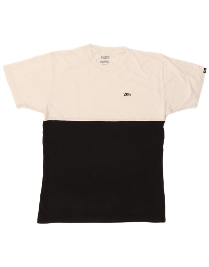 VANS T-shirt da uomo dalla vestibilità classica, top in cotone color block medio nero