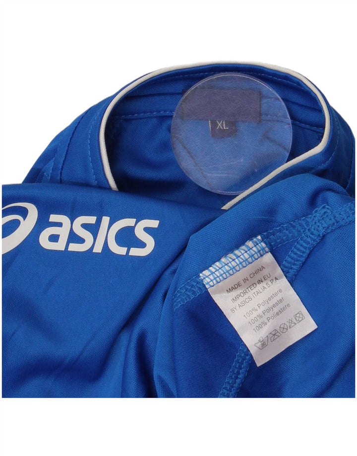 T-shirt da uomo Asics Top XL Blu in poliestere color block