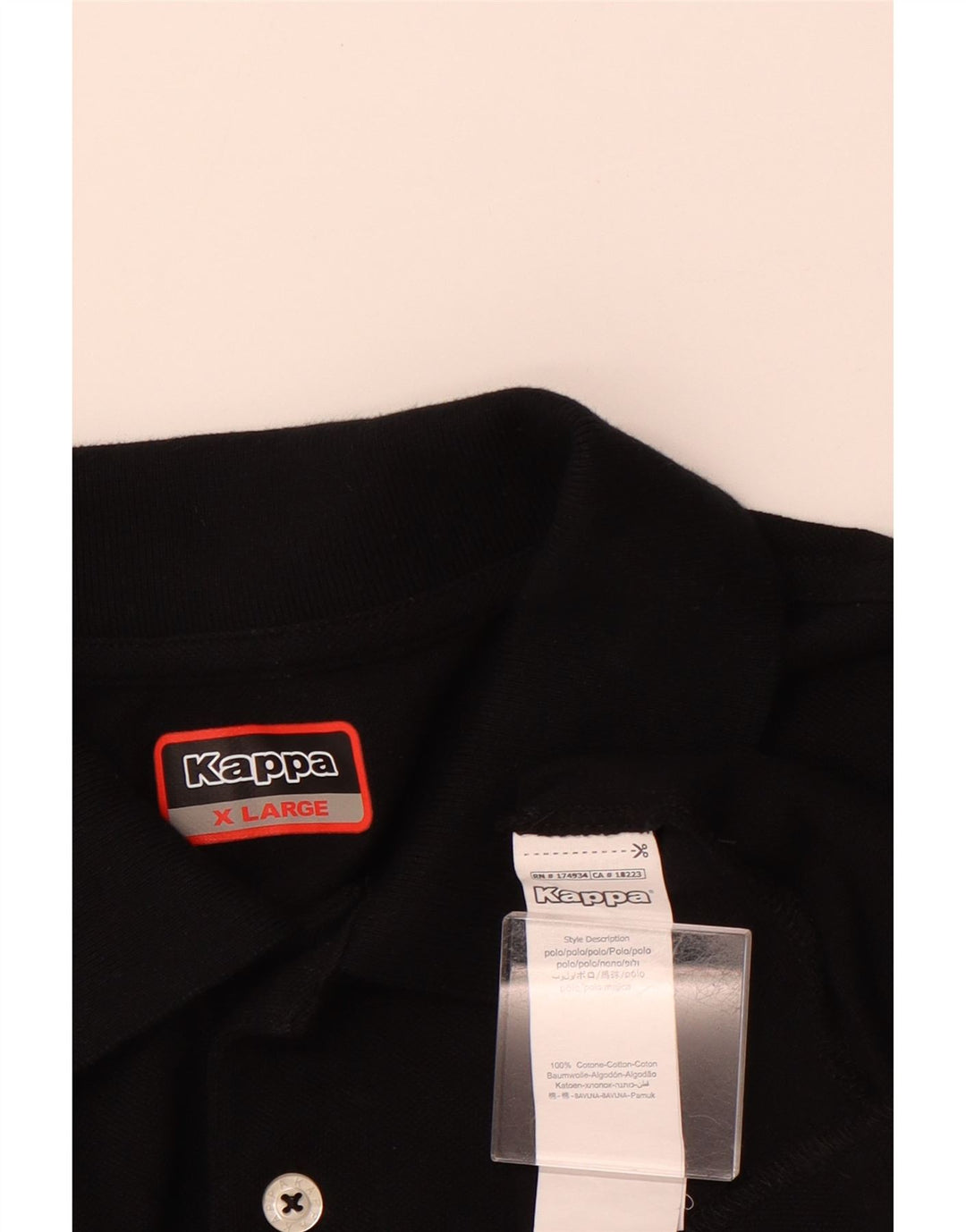 Polo KAPPA da uomo XL in cotone nero