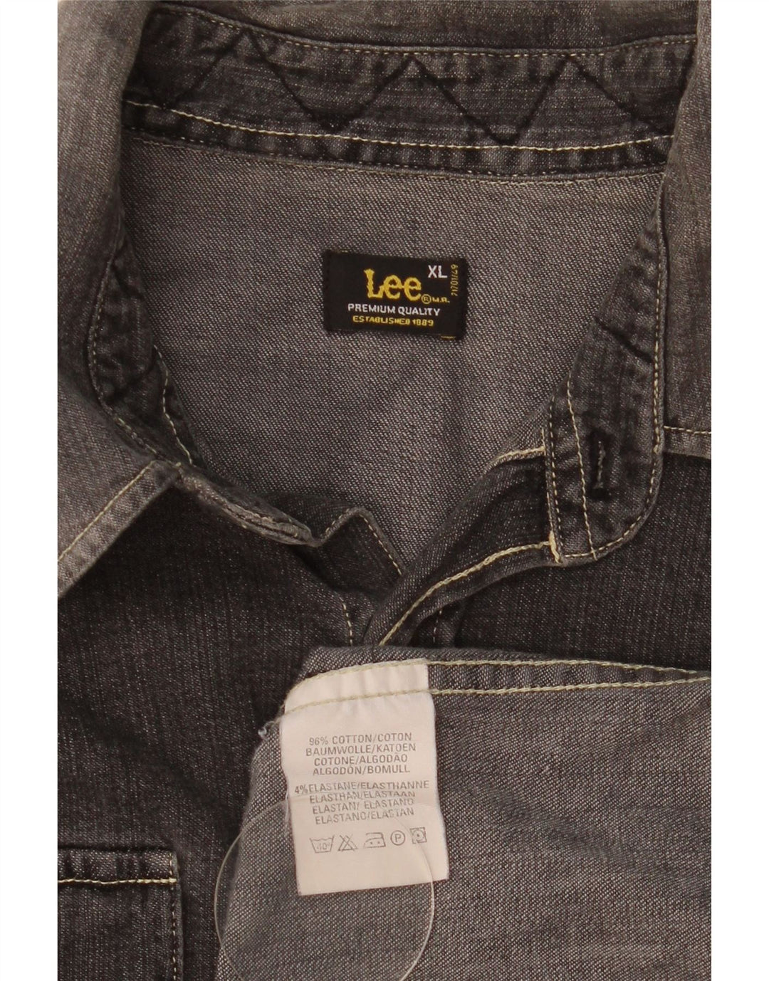 Camicia di jeans da uomo Lee XL in cotone grigio