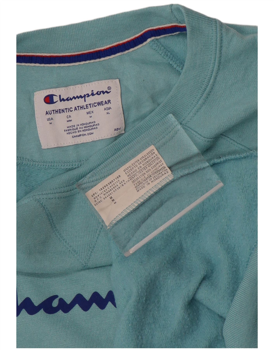 CHAMPION Felpa con grafica da uomo Maglione blu medio in poliestere