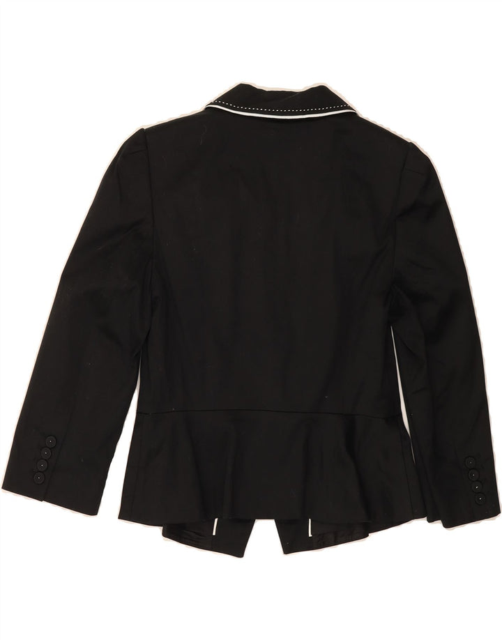 COAST Womens 1 Button Blazer Jacket UK 12 Medium Black Cotton Vintage Coast and Second-Hand Coast from Messina Hembry 