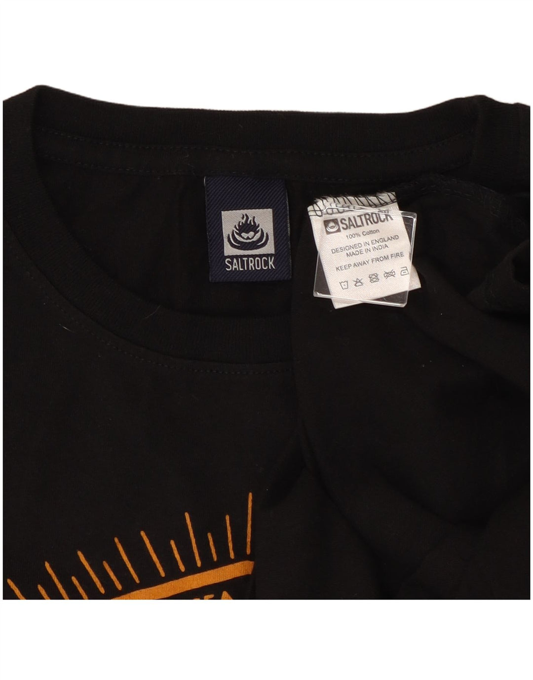 T-shirt grafica da uomo Saltrock Top piccola in cotone nero