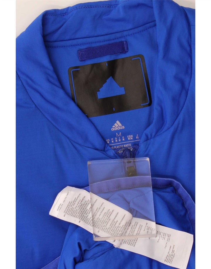 Gilet da uomo Adidas UK 38 blu medio color block in poliammide