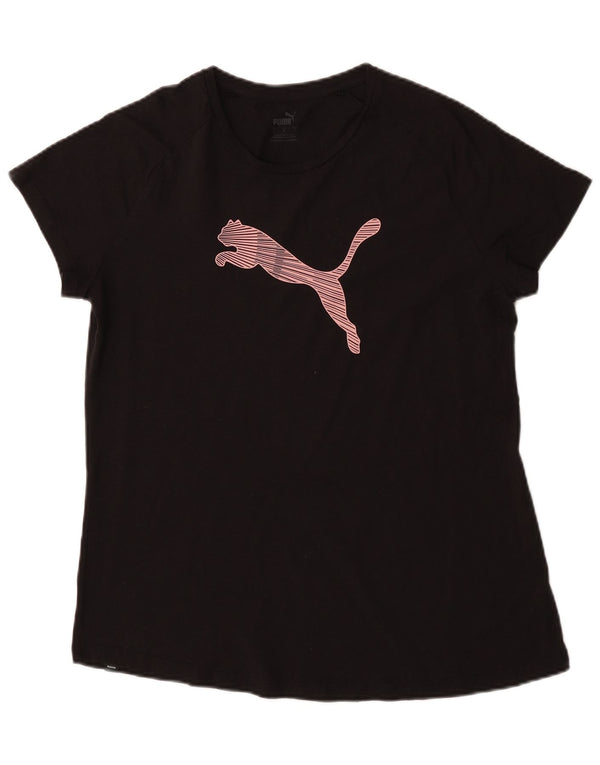 Puma Womens Graphic T-Shirt Top UK 14 Large Black