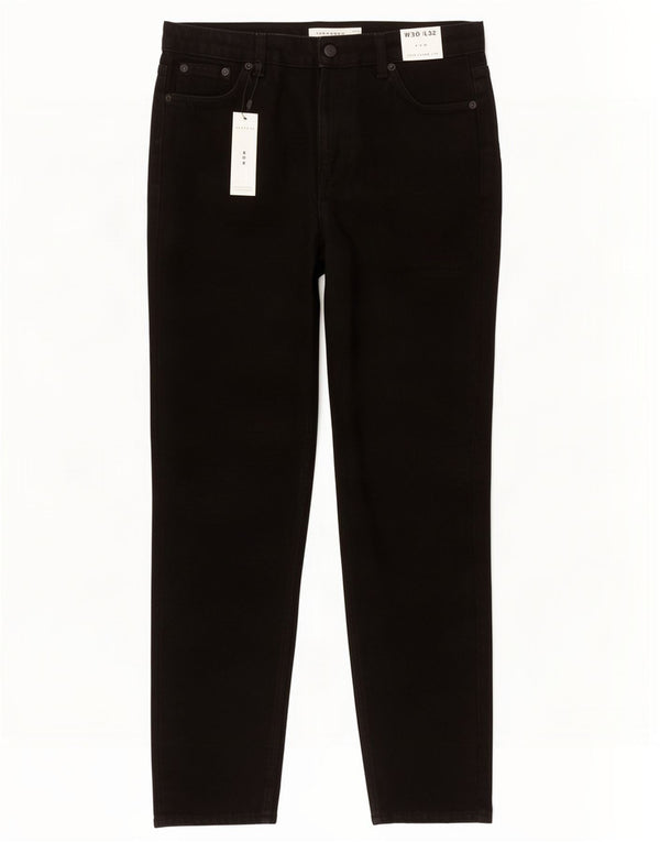 Topshop Womens Mom Tapered Jeans UK 12 Medium W30 L28 Black Cotton