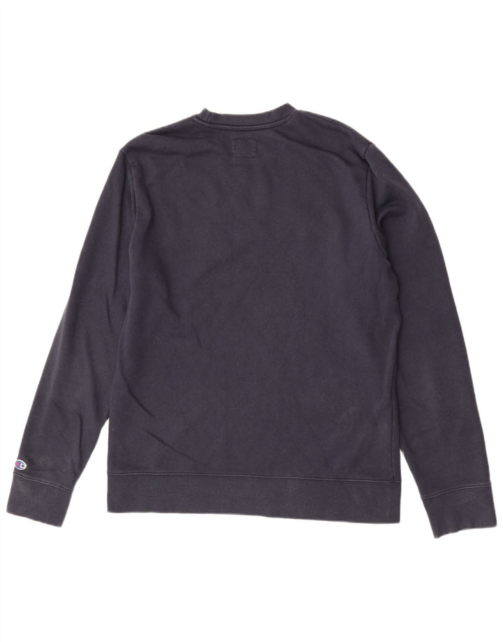 Felpa grafica da uomo Champion Felpa media in cotone blu navy