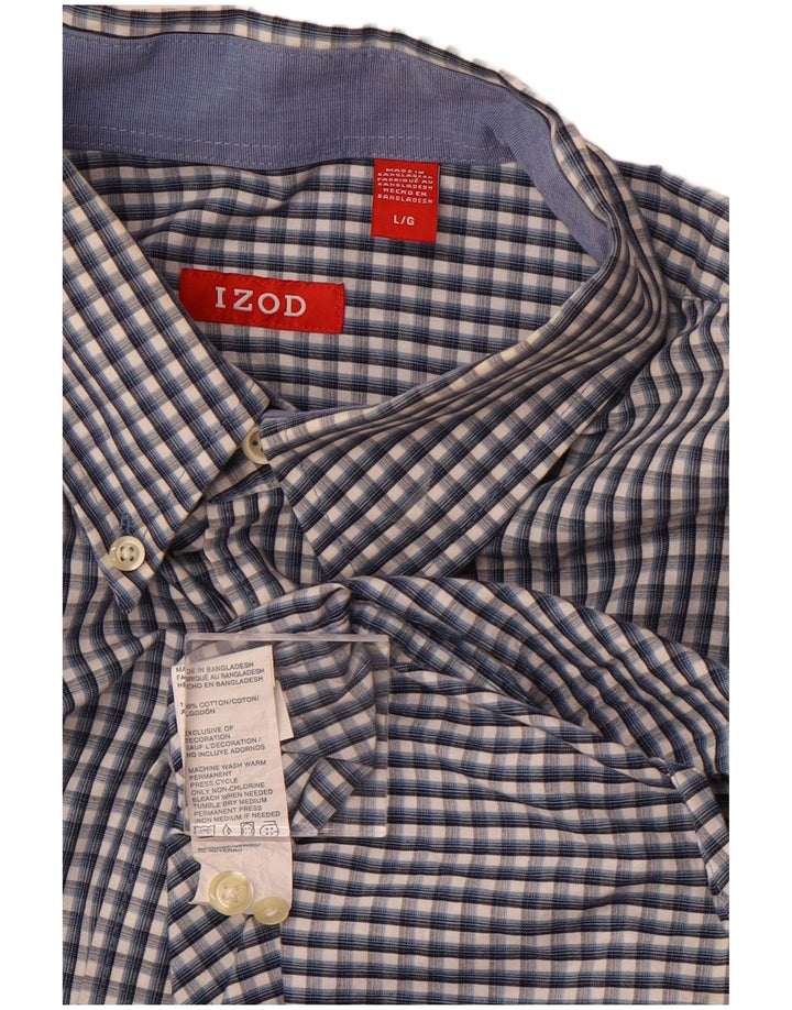 Camicia da uomo Izod in cotone a quadri grandi blu