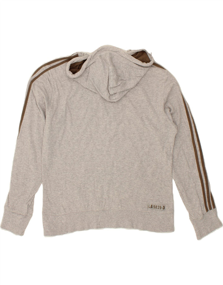 ADIDAS Womens Hoodie Jumper UK 14 Medium Grey Vintage Adidas and Second-Hand Adidas from Messina Hembry 