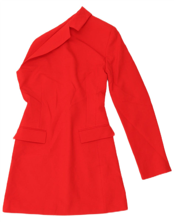 Abito monospalla oversize a maniche lunghe da donna Zara UK 6 XS poliestere rosso