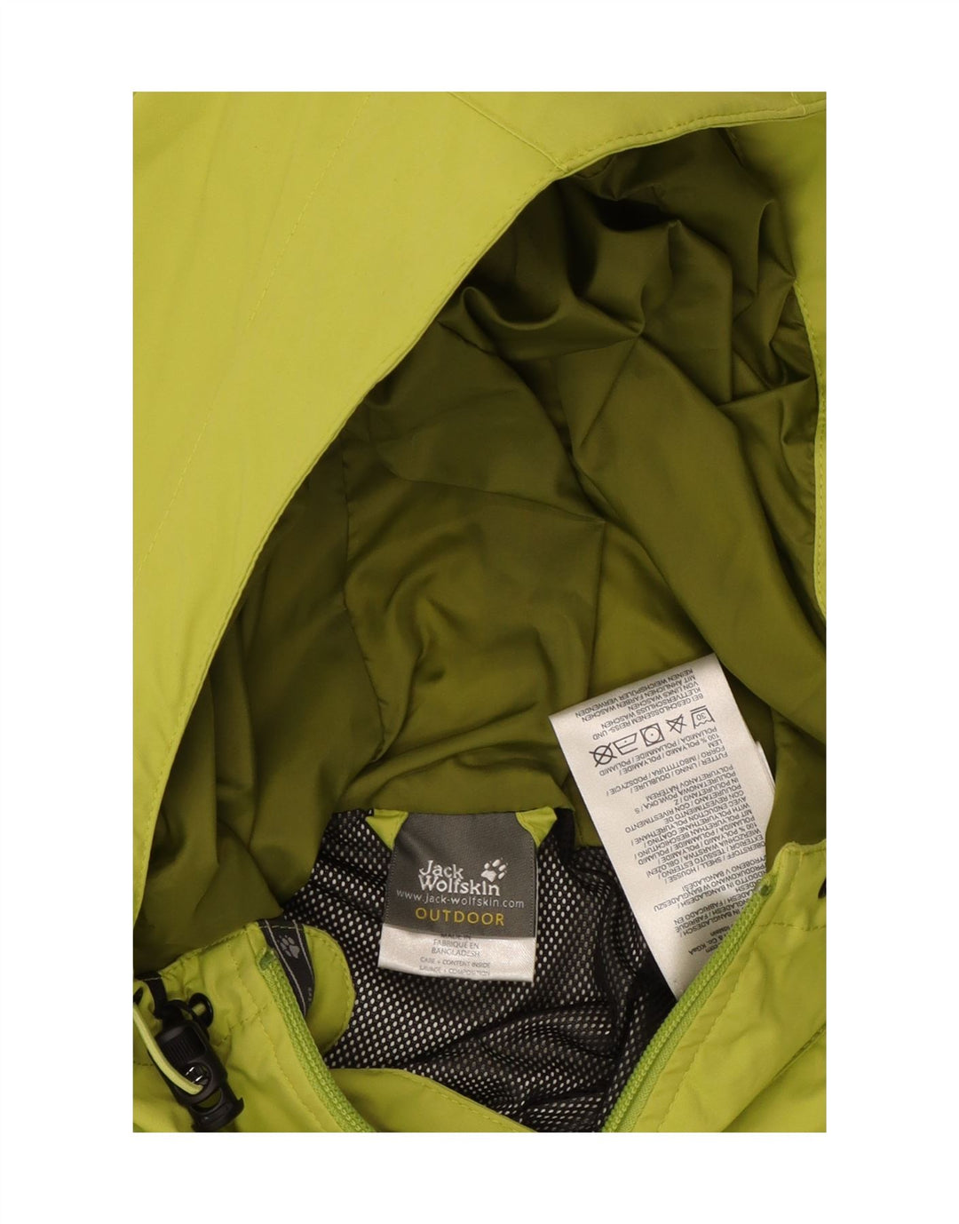 JACK WOLFSKIN Giacca antipioggia da donna con cappuccio UK 16 Large Verde Poliammide