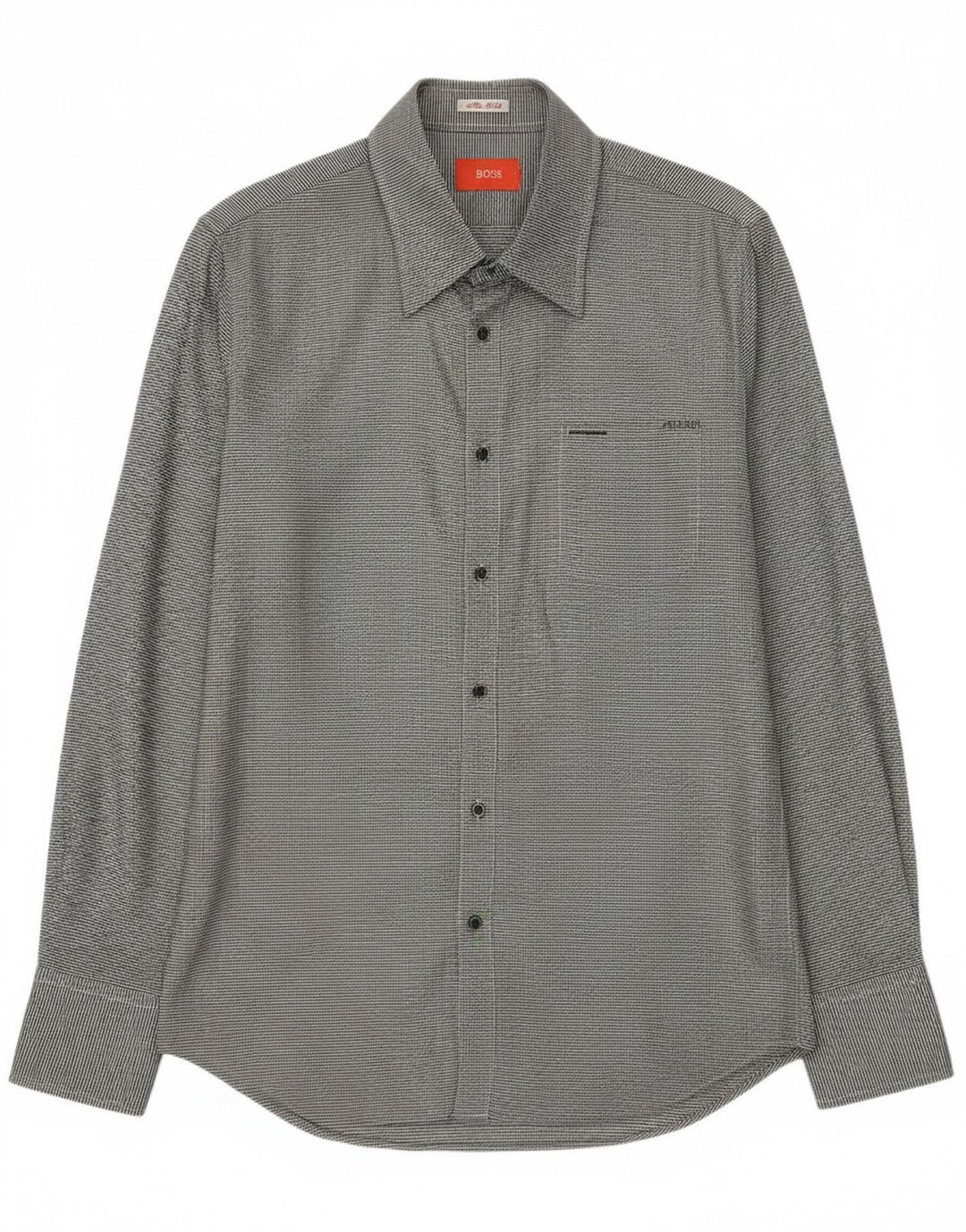 Camicia da uomo Hugo Boss piccola in cotone gessato grigio