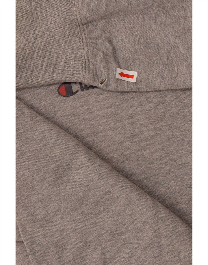 Maglione con cappuccio grafico da uomo Champion grande in cotone grigio