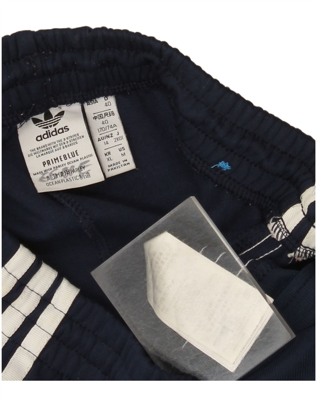 Pantaloni da tuta da uomo ADIDAS medio cotone blu navy