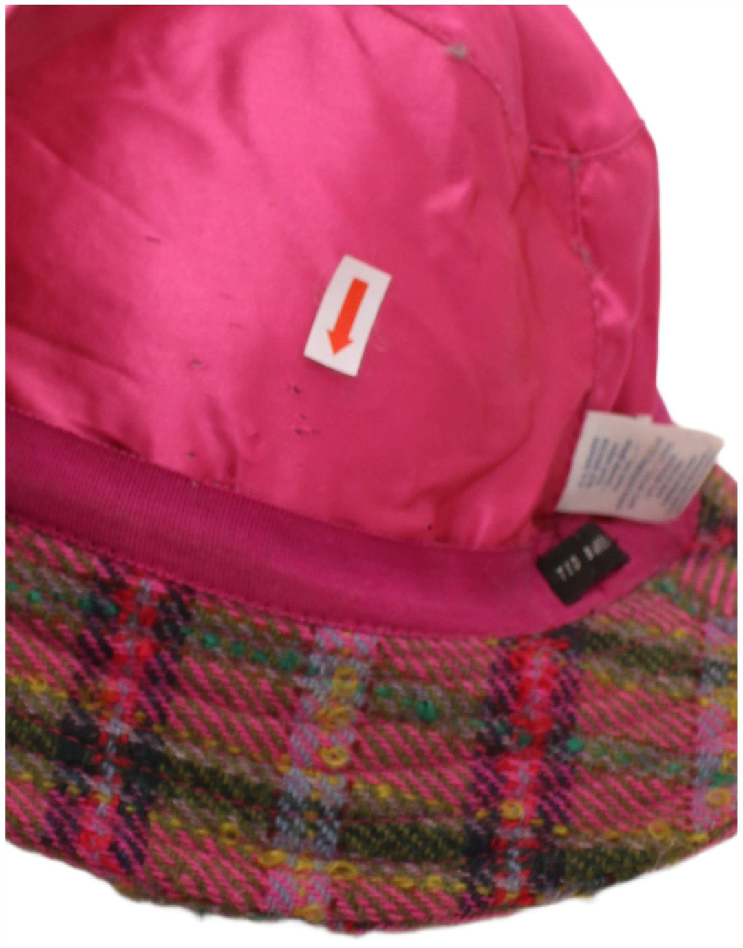 TED BAKER Womens Bucket Hat One Size Pink Plaid Wool Classic