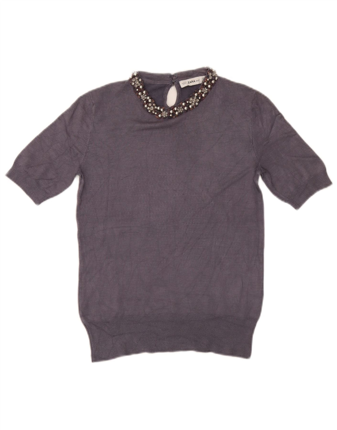 Top in camicetta da donna Zara UK 12 blu navy medio