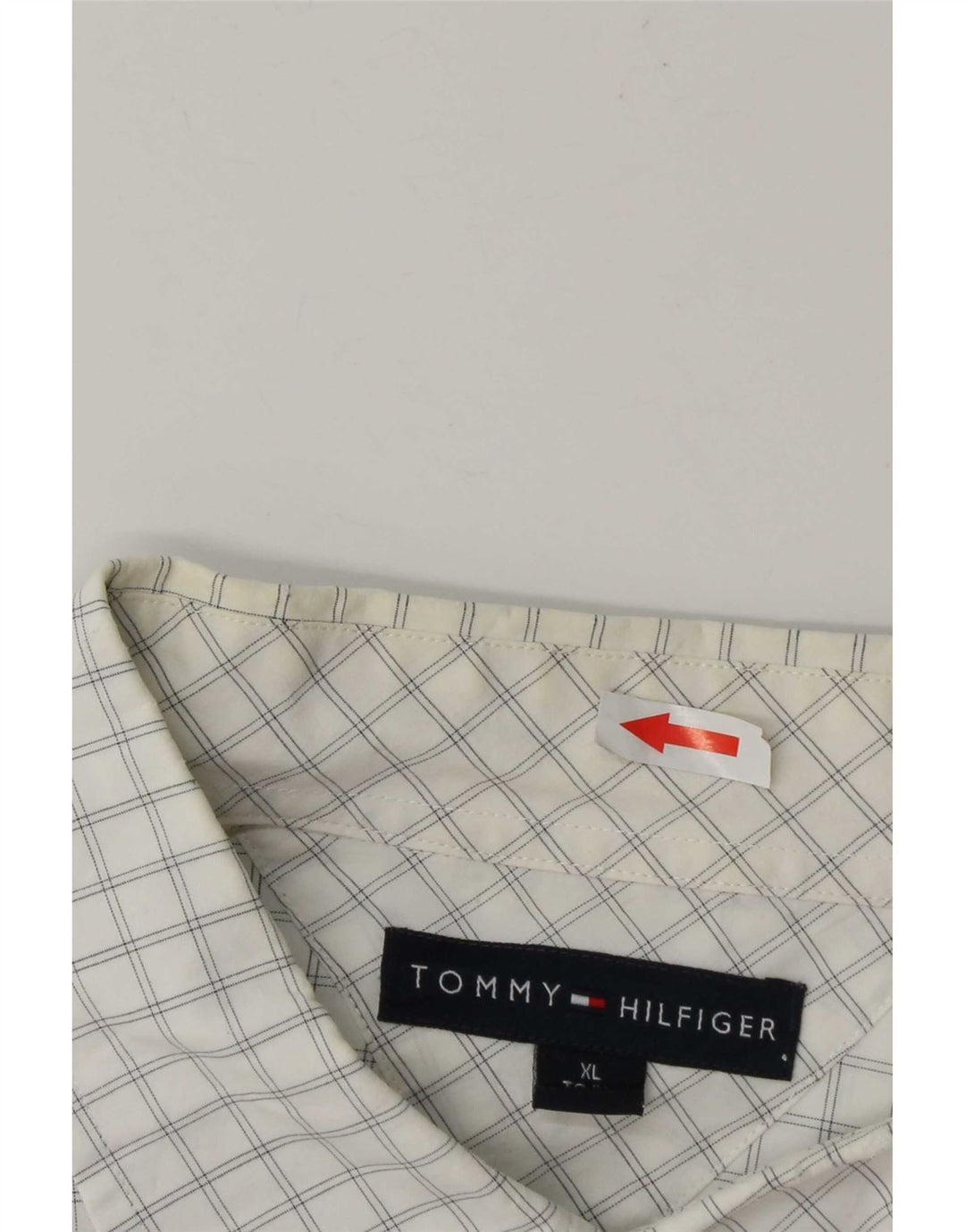 Camicia da uomo Tommy Hilfiger XL in cotone a quadri bianchi