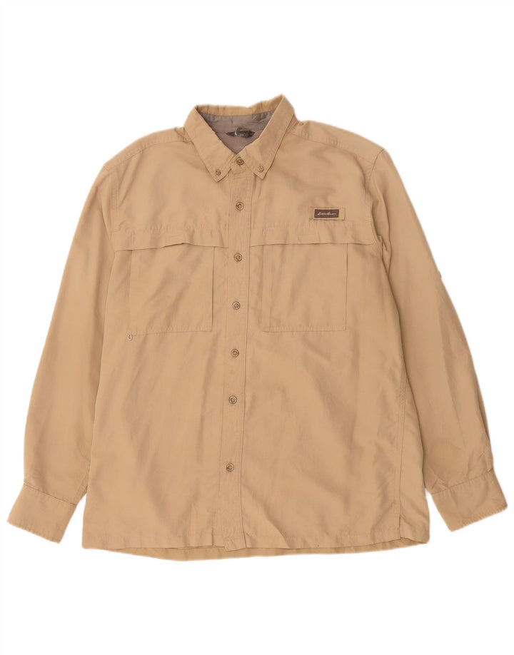 Camicia da uomo Eddie Bauer grande in poliestere beige