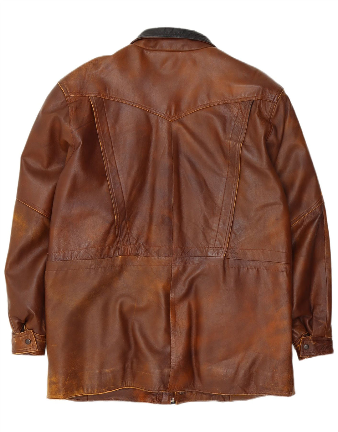Giacca in pelle vintage da uomo UK 42 XL Marrone