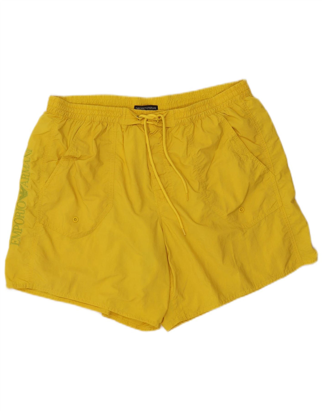 EMPORIO ARMANI Pantaloncini da bagno grafici da uomo IT 56 XL Giallo Poliammide