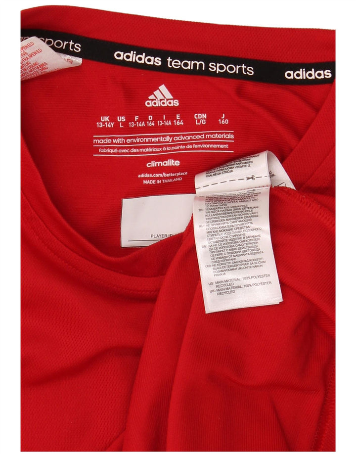 T-shirt ADIDAS da bambino Climalite 13-14 anni in poliestere rosso