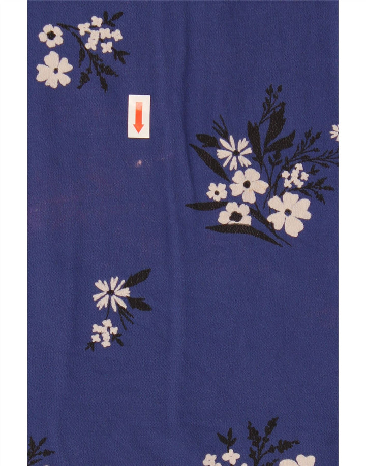 Top camicetta a maniche lunghe da donna Marks & Spencer UK 12 medio blu navy floreale