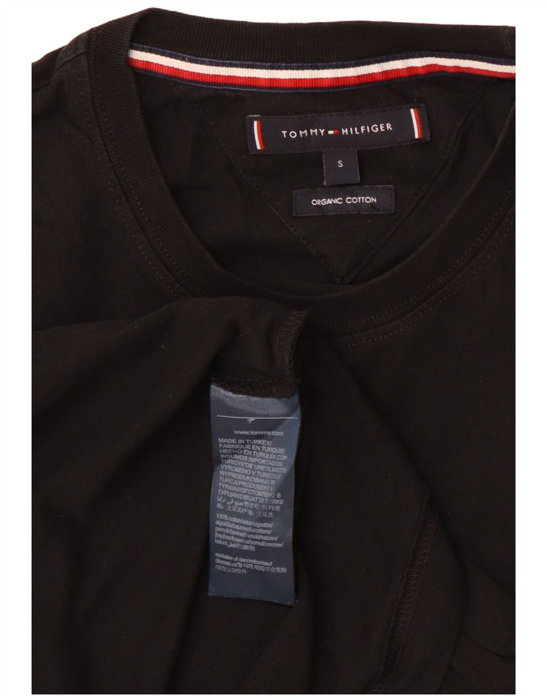 TOMMY HILFIGER T-shirt da uomo Top piccola in cotone nero