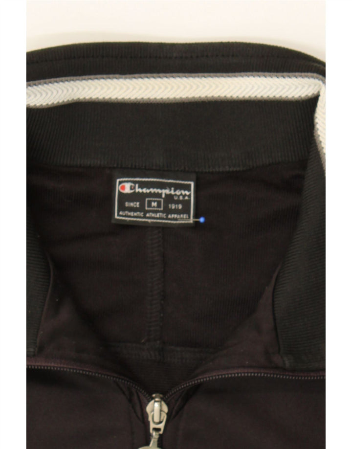 CHAMPION Mens Tracksuit Top Jacket Medium Black Polyester Vintage Champion and Second-Hand Champion from Messina Hembry 