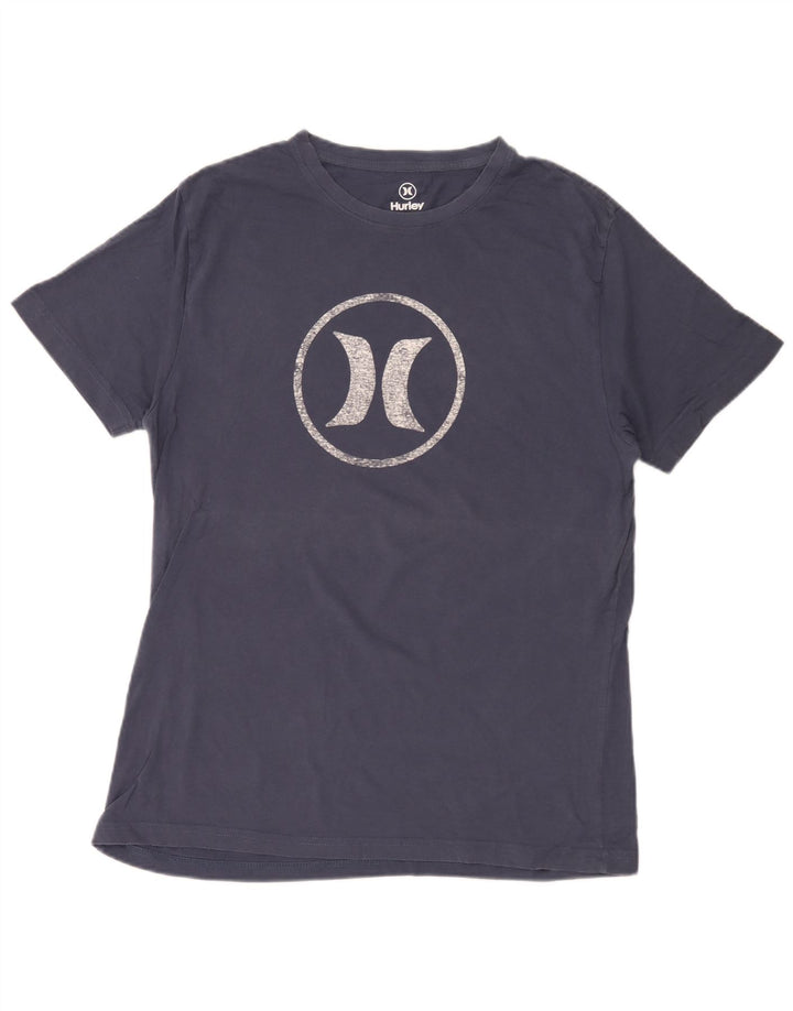 T-shirt grafica da uomo Hurley Top in cotone blu navy medio
