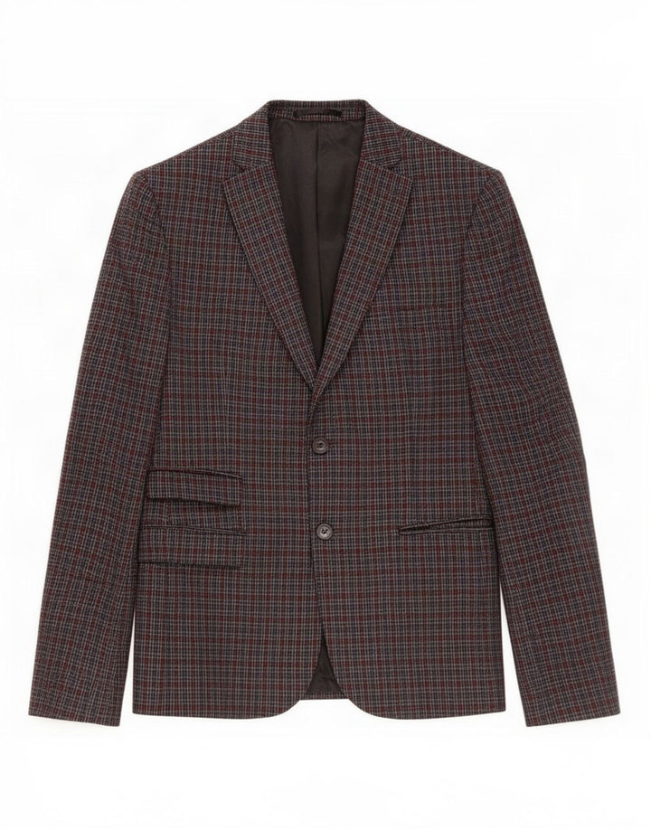 Giacca blazer da uomo a 2 bottoni Berna UK 38 grigio medio a quadri